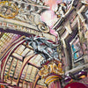Decorative architectural detail of Leadenhall Market with a dragon sculpture on the building's facade.