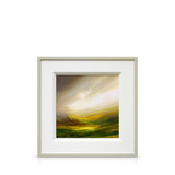 Framed impressionist Harry Brioche artwork with swirling colours on a white background.