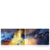 city diptych - 2 x 59" x 39"