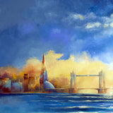 city sunset - 47" x 39"