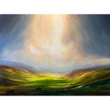 Harry Brioche landscape artwork with a large cloud formation and light rays passing through.