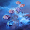 blue umbrella - 20" x 20"