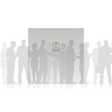 Andrew's painting hanging on simple representation of a gallery wall to demonstrate it's size.