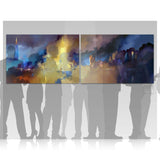 city diptych - 2 x 59" x 39"