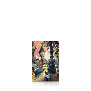 A signed, limited edition print of "River Cruise" by artist Allan Stephens, on a 20 inch box canvas.