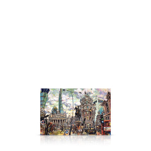 A signed, limited edition print of "City of London" by artist Allan Stephens, on a 20 inch box canvas.
