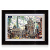 A signed, 30 inch limited edition print of "City of London" from artist Allan Stephens, in a black frame.