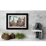 Allan Stephens' 30 inch limited edition print of "City of London" displayed in a collector’s sunroom.