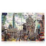 A signed, limited edition print of "City of London" by artist Allan Stephens, on a 40 inch box canvas.