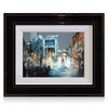 A signed, 20 inch limited edition print of "Borough Market" from mixed media artist Ed Robinson, in a black frame.