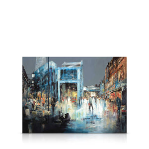 A signed, limited edition print of "Borough Market" by mixed media artist Ed Robinson, on a 30 inch box canvas.