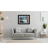 Artist Ed Robinson’s 30 inch limited edition print of "Borough Market" hung in a chic, Scandinavian style sitting room.