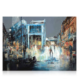 A signed, limited edition print of "Borough Market" by mixed media artist Ed Robinson, on a 40 inch box canvas.