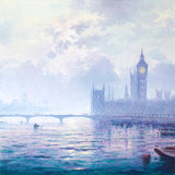 sunshine sparkle through morning haze, westminster - 36" x 36"
