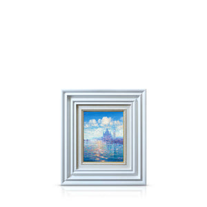 A bright, airy, open view of Venice from across the lagoon painted by artist Andrew Grant Kurtis. 