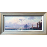 Andrew's wide-format painting of the view across the lagoon towards Venice. 