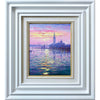 A close-up of Andrew Grant Kurtis' framed oil painting of one Venice's most famous islands.