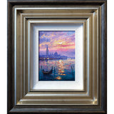 A more detailed view of Andrew's painting in its frame. Andrew's treatment of Venice here is almost Turner-esc with a hazy, daydream like quality.