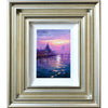 A framed original oil painting of St. Paul's Cathedral looking out over the River Thames.