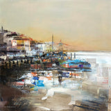 early morning, hammersmith bridge - 19.5" x 19.5"