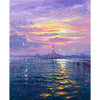 Close-up detail of Andrew Grant Kurtis' oil painting of Venice; his swooping impasto brushstrokes making the scene exciting and dramatic.