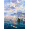 Close-up detail of Andrew's painting. His brushwork light and open, gently capturing every sparkling ripple on the water and each wandering cloud in the sky.